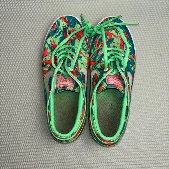 Nike Stefan Janoski Skate Sneakers Size 6Y 657946-316 Green Lizard Camo - Picture 8 of 9